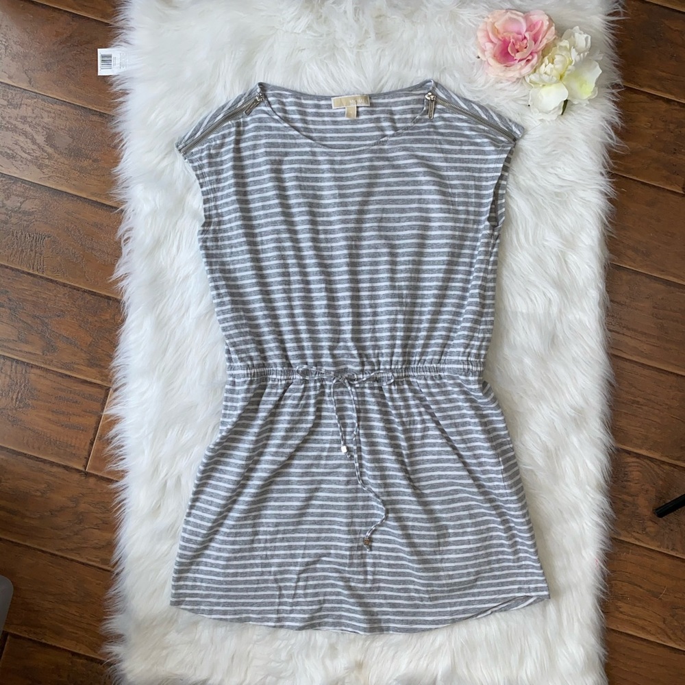 Michael Kors Dress Gray Stripes XL